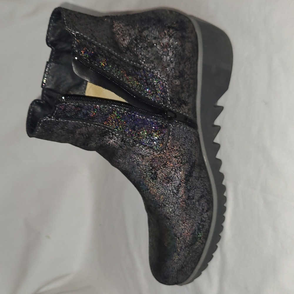 Wolky* Leather* Basky* Iridescent Black* Wedge Boots* Sz EU40/US9.5 - Picture 4 of 10